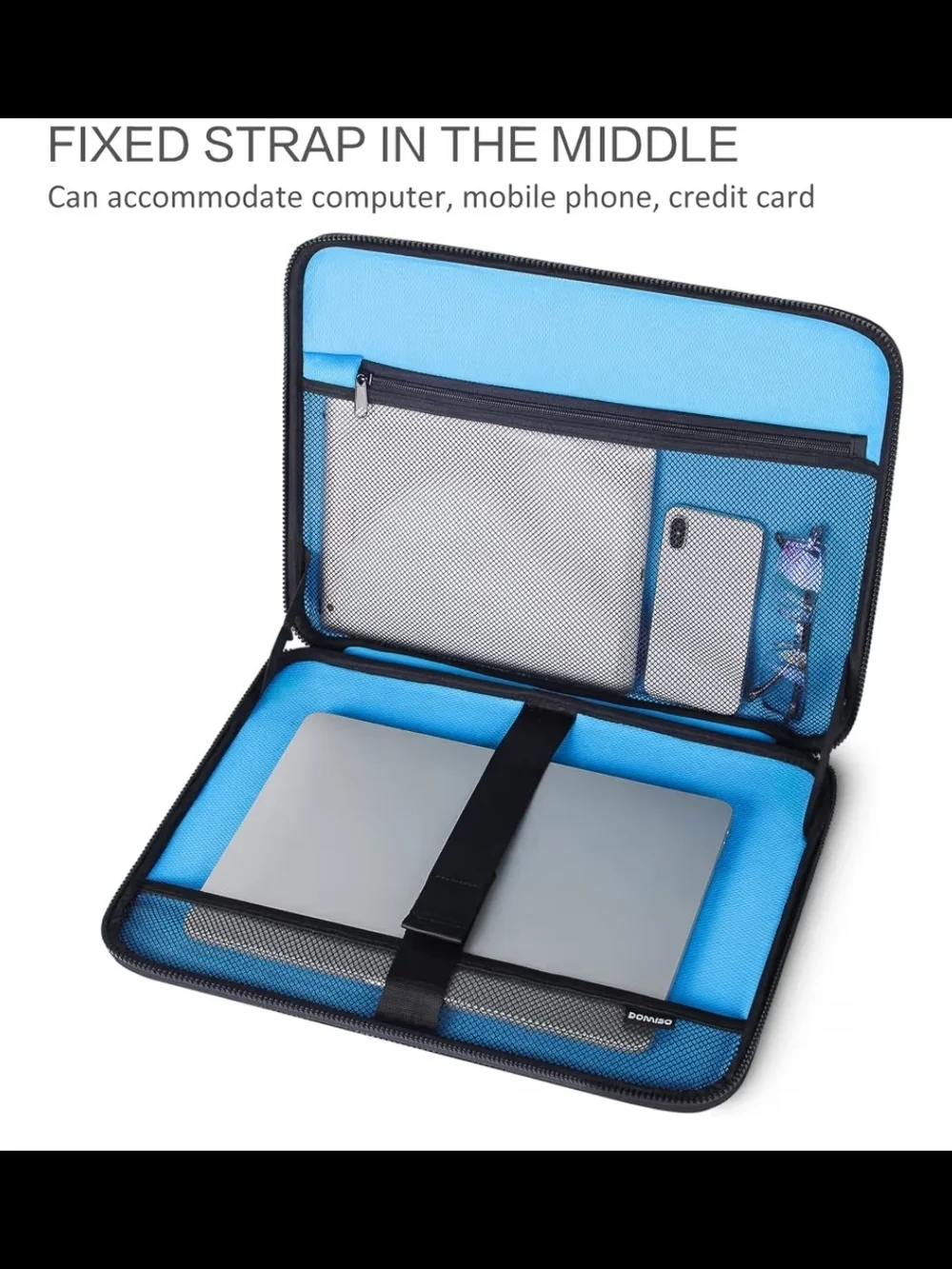 Domiso Textured Laptop Sleeve in Charcoal Gray